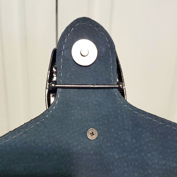 🇮🇹Borse In Pelle Gray Genuine Leather Snake-Embossed Shoulder/Crossbody Bag - Picture 13 of 16